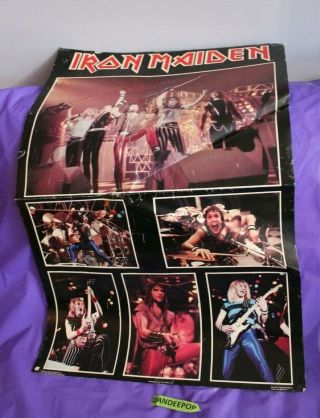 Iron Maiden Rock Band Vintage 1984 22 X 34 Funky Collage Poster