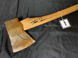 Friday The 13th,  Part 1 Tom Savini Signed Axe - On Location - 1