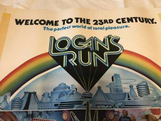 Logans Run Half Movie Poster 1976 22x28 Rolled No Holes 3