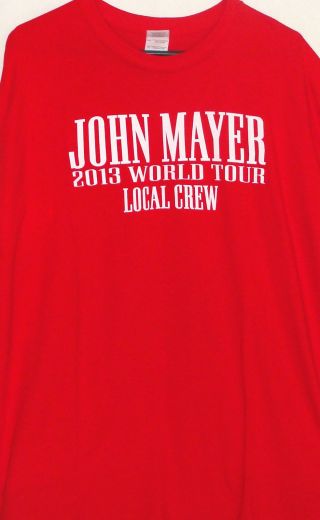 John Mayer Exclusive Backstage Crew 2013 Concert T - Shirt Size - Xl
