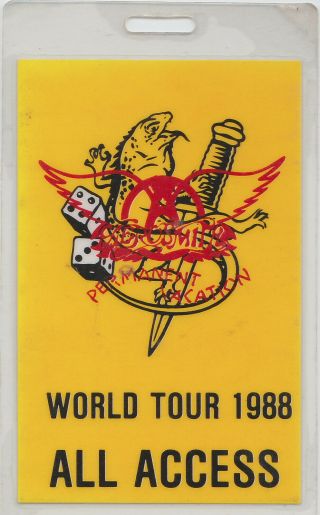 Aerosmith Backstage Pass - 1988 Permanent Vacation Tour
