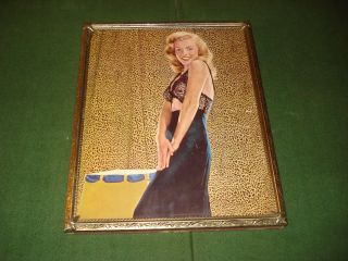 Vintage 1948 - 49 Marilyn Monroe Photo In Picture Frame In Lingerie,  Period Piece
