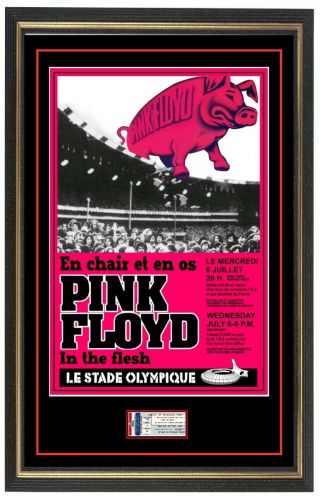 Pink Floyd 1977 Concert Poster & Ticket Montreal Set Ready To Frame Waters