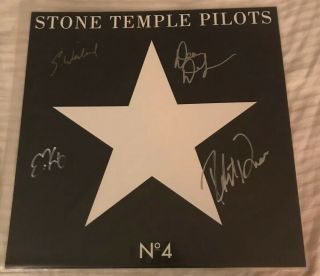 Stp Stone Temple Pilots Signed No.  4 Album Flat Scott Weiland All Band