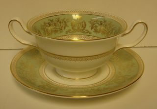 Wedgwood Columbia (sage Green) Cream Soup Bowl Set More Items Available