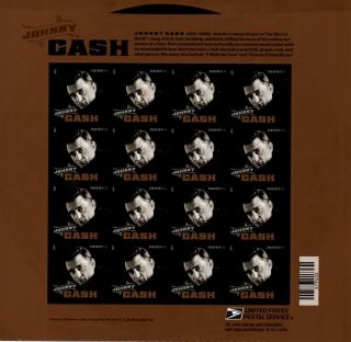 2013 46c Johnny Cash,  American Singer - Songwriter,  Sheet Of 16 Scott 4789 Nh