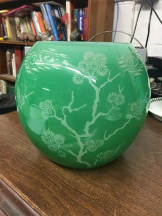 Steuben Green Jade Over Alabaster " Matsu " Vase