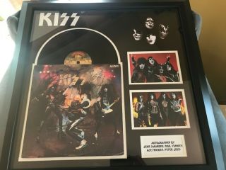 KISS Signed and Framed ALIVE Album with 3