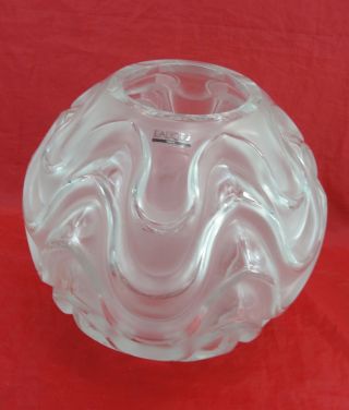 Rare Lalique France Vibration Frosted Large 12 " Crystal Globe Vase Signed Ltd Ed