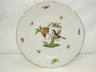 (1) Herend Rothschild Bird 1524 Ro 10 1/4 " Dinner Plate 6