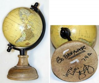 Leslie Odom,  Jr.  Signed Globe From His Hamilton Dressing Room