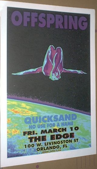 Offspring Quicksand Rare Live 1995 Concert Gig Poster M.  Getz/no - Cd/lp