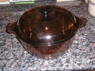 Vision Ware 4.  5l Amber Dutch Oven Pyrex Corning U.  S.  A.