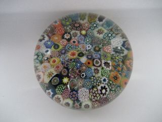Salvador Ysart Closepack Complex Millefiori Cane Paperweight with Ground Base 2