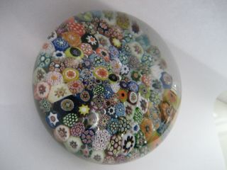 Salvador Ysart Closepack Complex Millefiori Cane Paperweight with Ground Base 3