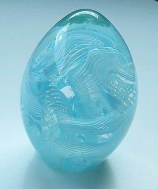 Vintage Art Glass Egg Shaped Paperweight