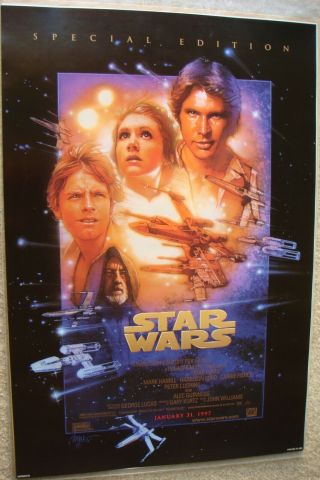 Star Wars Re - Release 1997 Authentic Movie Poster 40x27 Rolled Near