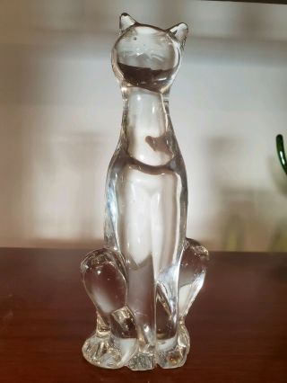 Dalzell - Viking Epic Glass Cat In Crystal 8 " Signed,  Very Limited,  Very Rare