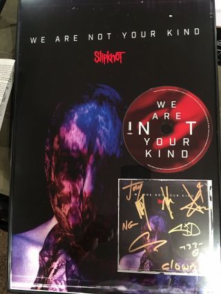 Slipknot Signed Cd Booklet Framed Ready To Display