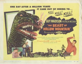 " The Beast Of Hollow Mountain " - Title Lobby Card - Monster - Dinosaur - Horror
