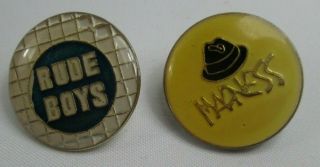 Madness Rude Boys Vintage 2 X 80s Us 25mm Domed Brooch Badge Pin Button Punk Ska