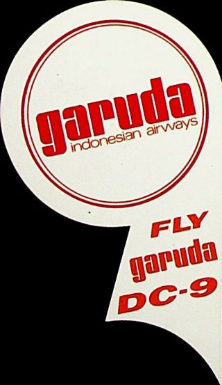 Indonesia Garuda Airways Dc 9 Airmail Flight Etiquette Rare.