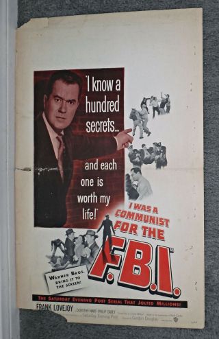 I Was A Communist For The F.  B.  I.  1951 Movie Poster Frank Lovejoy