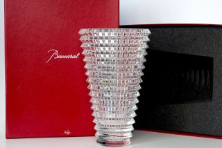 Baccarat Crystal Eye Vase / Tall & Narrow / 8.  625 " / 6lbs /