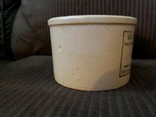 VTG RED WING Stoneware ADVERTISING BUTTER CROCK White & Mather MPLS ST.  PAUL 2