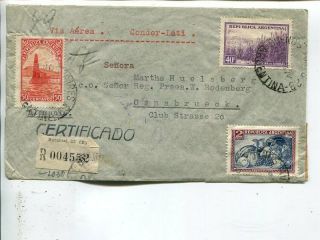 Argentina Condor - Lati Reg Air Mail Cover To Germany 1940,  German Censor Strip