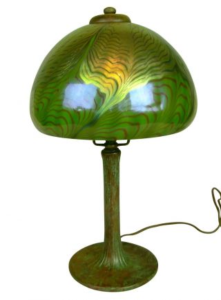 Lundberg Studios Arts and Crafts Art Nouveau Style Art Glass Lamp 2