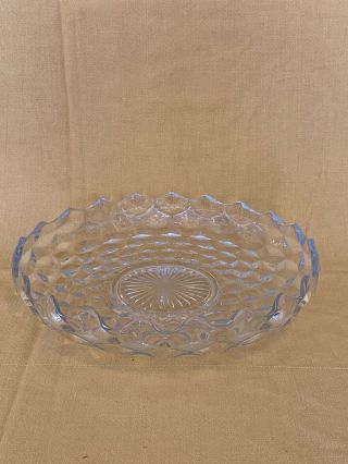 Fostoria American Crystal Cubist Large Pastry Platter Tray 12 " Cupped Rim 2