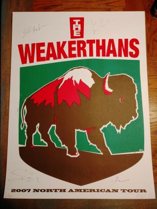 Weakerthans 2007 Tour Poster Signed By Entire Band