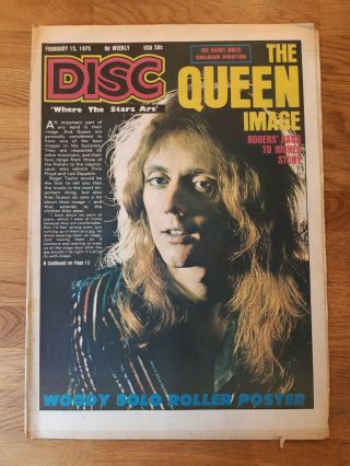 Disc Music Newspaper February 15th 1975 Queen Roger Taylor Cover And Barry White