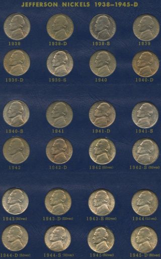 Jefferson Nickels Complete BU Set 1938 - 1964 pds Toned Full Step Proof 71 coins 3