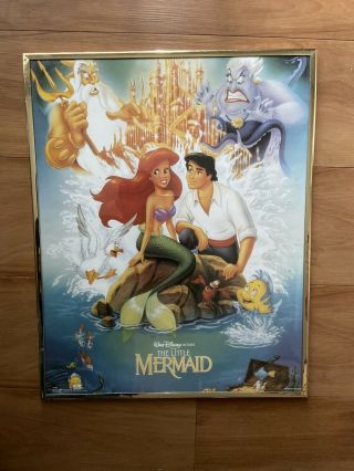 Vintage 1989 The Little Mermaid Disney Banned Movie Poster 20”x16”