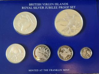 British Virgin Islands Royal Silver Jubilee Set 6 Coins 1977 Franklin Proof