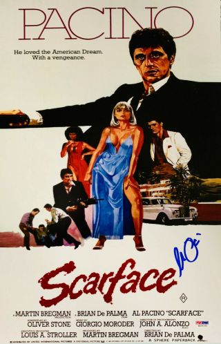 Al Pacino Signed 11 X 17 Scarface Movie Poster Photo Tony Montana - Psa Dna 1