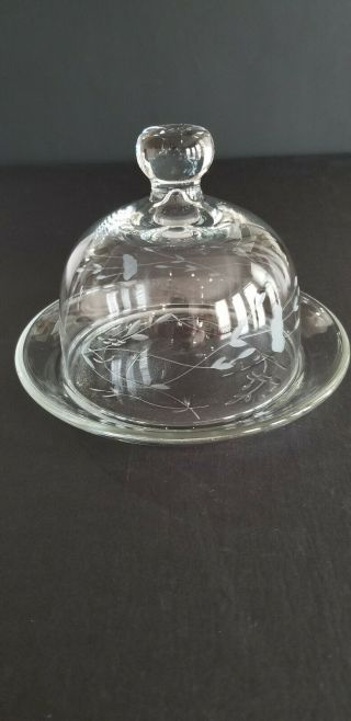 Hand Blown Clear Crystal Dome Dish 461 Princess House,  Vintage Collectable