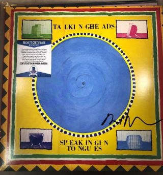 Talking Heads David Byrne " Speaking In Tongues " Signed Vinyl Record Beckett Bas