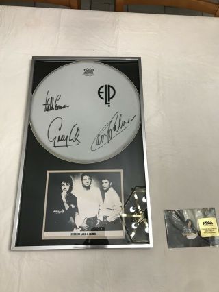 Vintage Autographed Elp - Emerson,  Lake & Palmer Drum Head