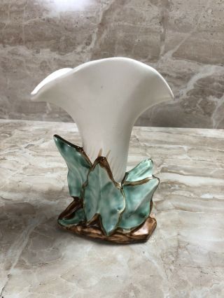 Vintage Mccoy Art Pottery Single Calla Lily Flower 7 Inch Vase