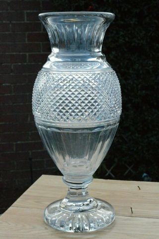 Baccarat Crystal Cut Glass Large 14 " Vase Musee Des Cristalleries Made In France
