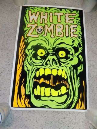 Very Cool White Zombie Green Monster 6150 Black Light Fuzzy Neon Poster