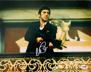 Al Pacino Autographed 11x14 Scarface Photo Tony Montana On Balcony - Psa/dna 2