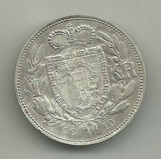 Liechtenstein 1 Krone 1910 Silver Km 2 Xf