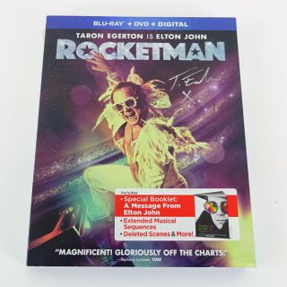 Taron Egerton Signed Rocketman Blu - Ray Dvd