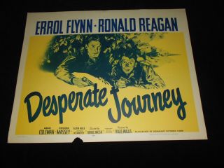 Desperate Journey Errol Flynn Reagan Rolled 22x28 Half Sheet Poster