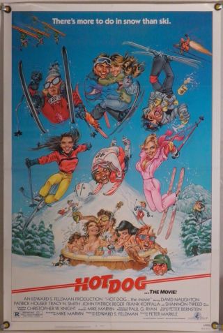 Hot Dog The Movie Ff Orig 1sh Movie Poster Ski Bum Comedy Phil Roberts Art 1984