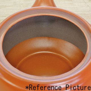 Tokoname Kyusu teapot - JINSUI - Orange 540cc/ml - obi ami stainless steel net 2